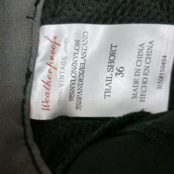 Original Weatherproof Vintage nylon flat front "Trail Short" - 36 waist - black - Picture 5 of 5